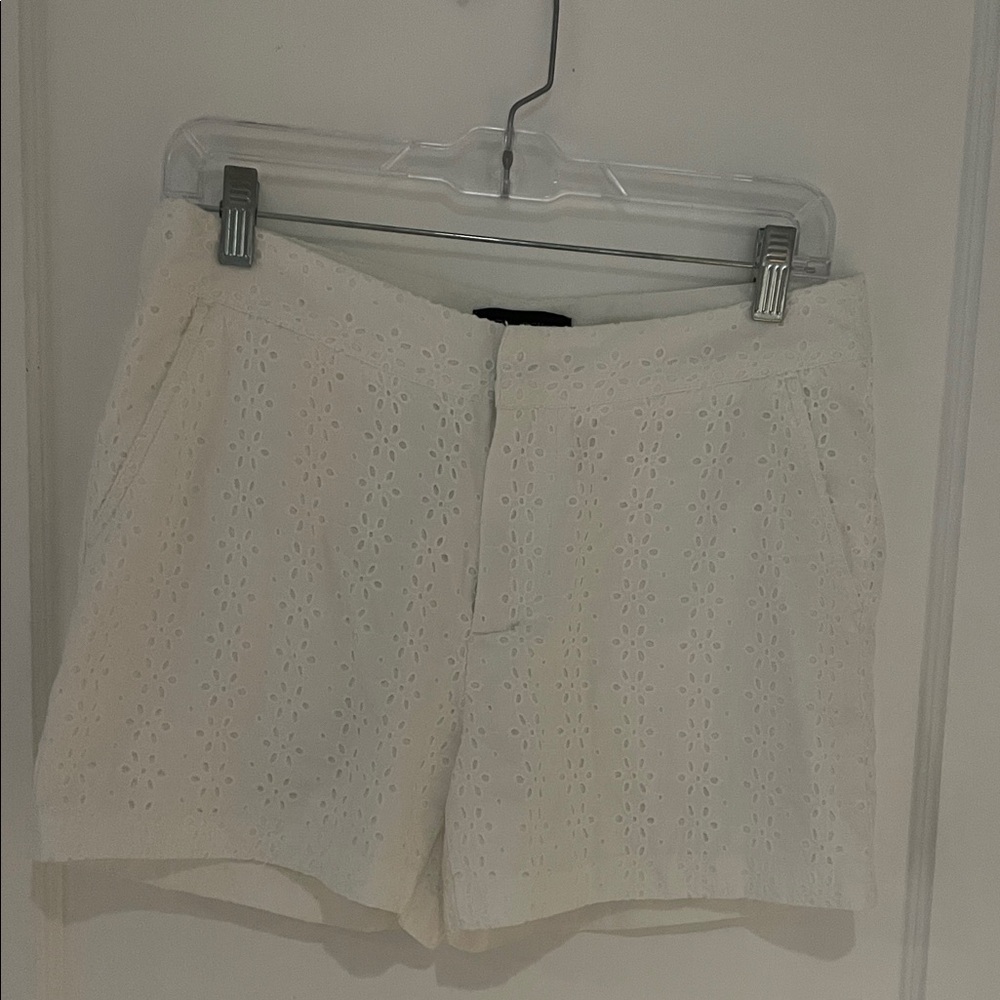 Cynthia Rowley Cream Eyelet High Waist Shorts